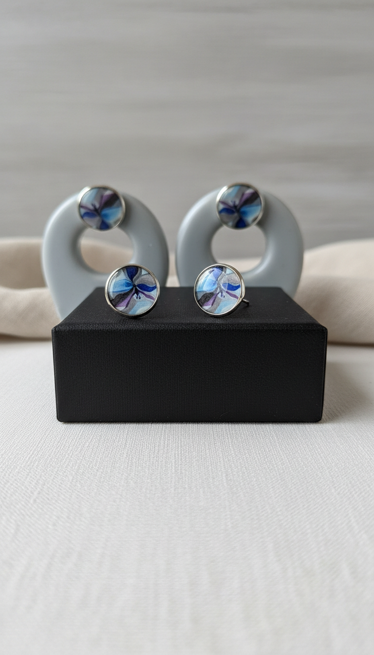 Jewel Orchid Circle Studs